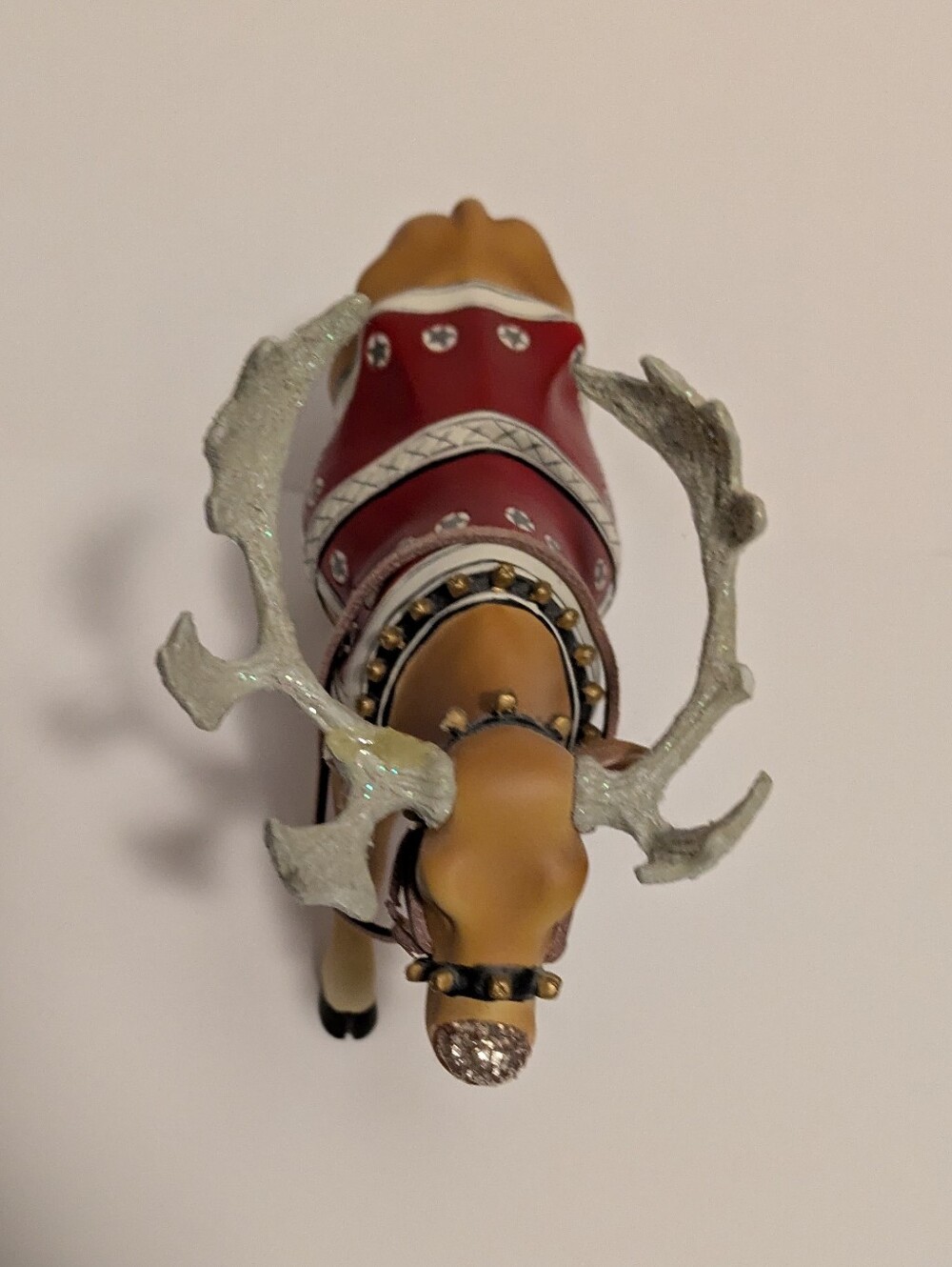 Cow Parade 2002 Decorative Reindeer Figurine with Red Saddle SELLING AS IS #9147